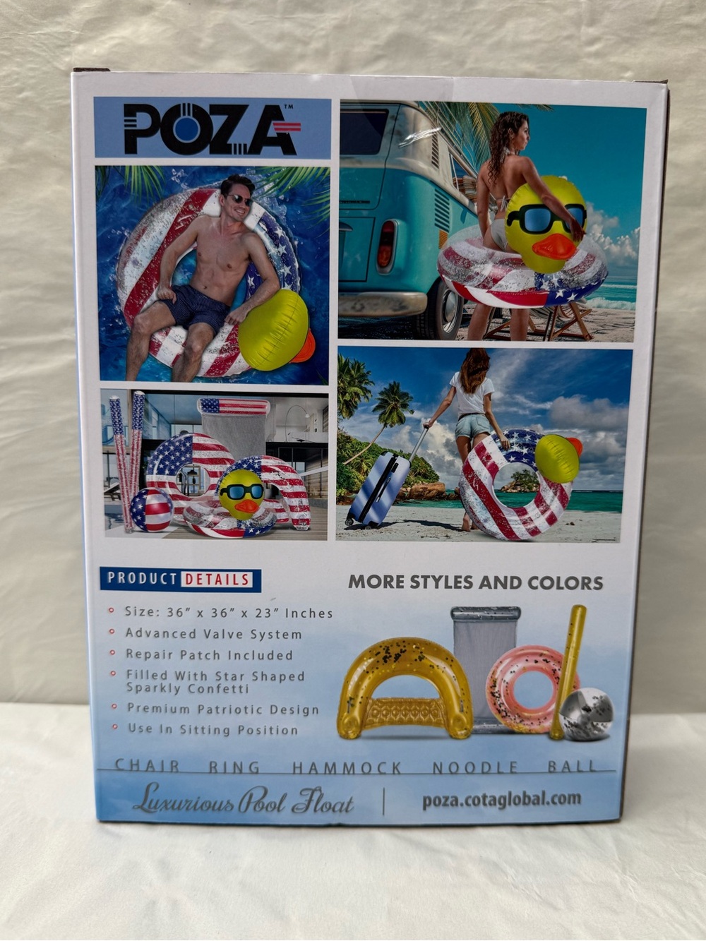 USA Styled Confetti Duck Pool Tube - Men/Women - Yellow - Blue - Red - Picture 2 of 6